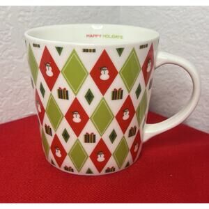 STARBUCKS Coffee Cup Mug‎ Christmas HAPPY HOLIDAYS 2003 Snowman 16 oz Vintage